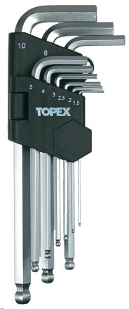 Sada klíčů IMBUS 1,5-10mm 9ks kulička Topex