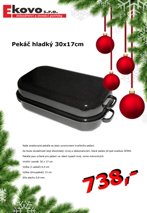 Pekáč 30x17cm smaltovaný povrch 2 dílný hladký