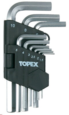 Sada klíčů IMBUS 1,5-10mm 9ks krátké Topex