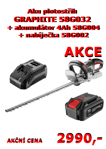 Aku plotostřih  GRAPHITE 58G032  + akumulátor 4Ah 58G004 + nabíječka 58G002